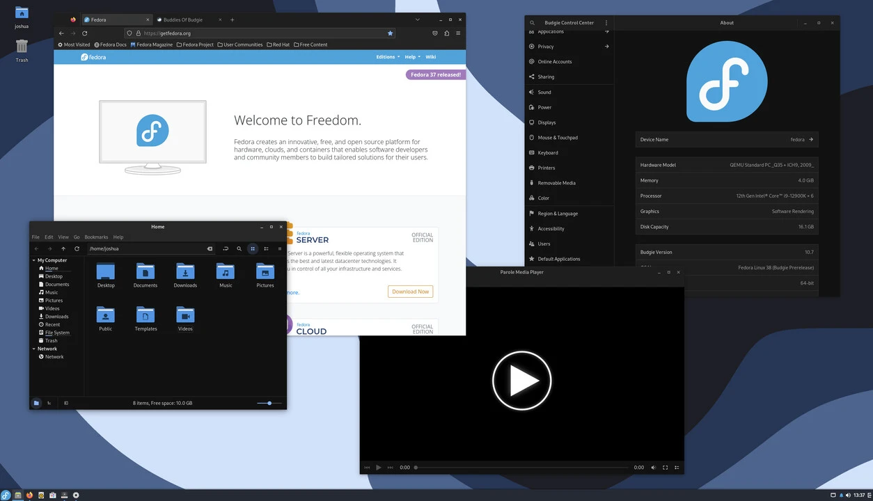 Distro Fedora Budgie