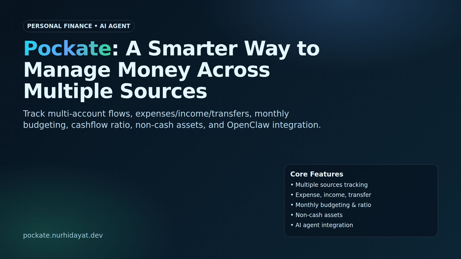 Pockate: A Modern Way to Manage Personal Finance Across Multiple Sources